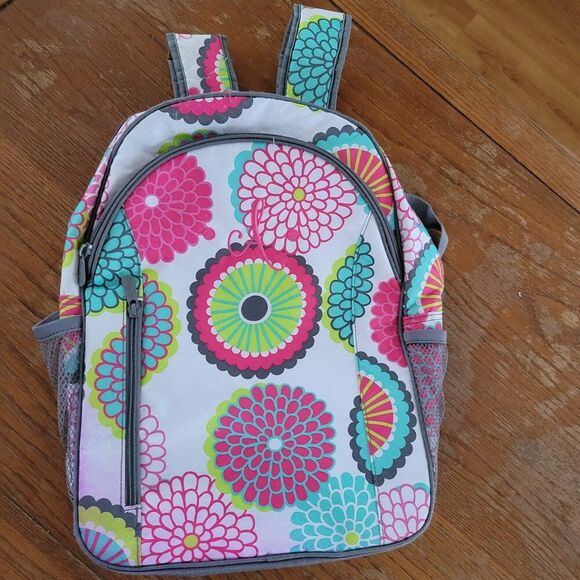 Thirty-One Bubble Bloom Backpack book bag Hostess Exclusive "A" colorful EUC - Picture 1 of 12
